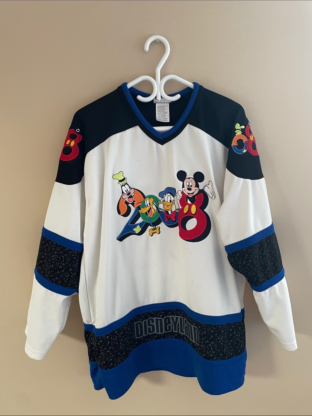 Disney Blue and Black Hockey Jersey Collar - Disneyland Resort. Medium